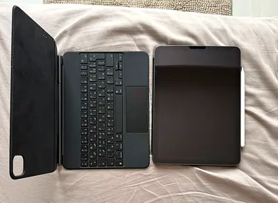 Apple iPad with keyboard folio and Apple Pencil