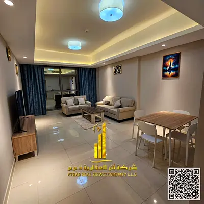 باطلالة مفتوحه ✨ شقة غرفتين و صالة مفروشة بالكامل للإيجار الشهري في عجمان منطقة الراشدية ✔️ شامل جميع الفواتير و الإنترنت + جيم , مسبح و باركنج خاص