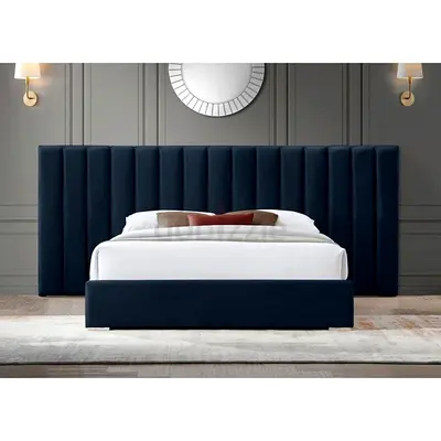 Luxurious King size fully customisable bedframe in soft Fabric, Hydraulic storage can be installed