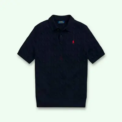 Polo Ralph Lauren Cable-Knit Cotton Collar Polo Shirt