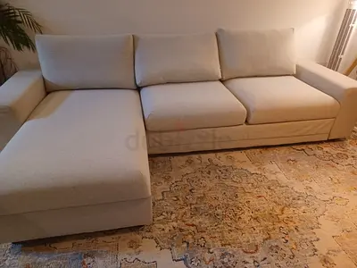 My light beige L-shaped sectional sofa bed with chaise (3-seater) - good condition