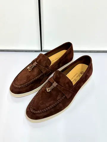 Mens brown suede loafers