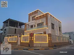 Corner Villa for sale at ajman, al zahia area, 6 master rooms, majlis, hall, roof | freehold | o reg
