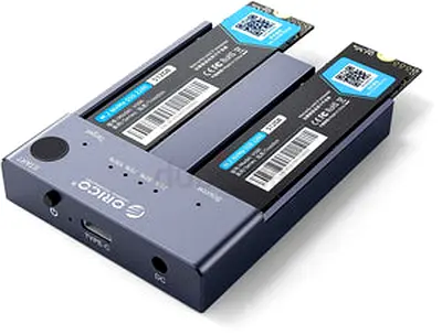 Orico Dual-Bay M.2 NVME Cloner Docking Station, ORICO Tool-Free USB C to NVME SSD Enclosure