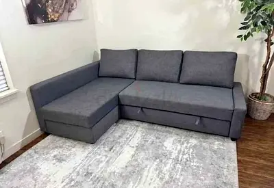 Gray L-shaped Sectional Sofa with Left Chaise - Good Condition