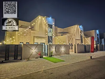 Villa for rent in Al Zahiyah area, Ajman - 4 master bedrooms, living room, majlis, maid's room and roof terrace - ready to move in for the first time