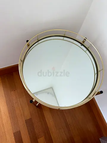 Round Gold Framed Mirror