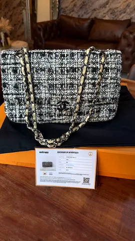 Chanel tweed double flap bag