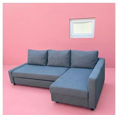 Vimle L-shaped 3-seater SOFA BED with chaise (light grey
