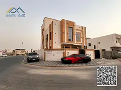 Villa for sale, first occupancy, corner unit, fully centralized air conditioning, Al Zahia area. Stu