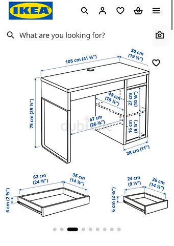 IKEA MICKE compact desk — 105 x 50 x 75 cm (compact study/computer desk)