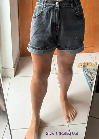 PULLBEAR Black Denim Shorts