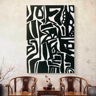 Abstract Black and White Wall Art