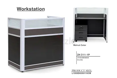 Office Workstation (Walnut) – 100x60x110 cm