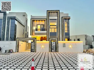 Two-story villa for sale in Ajman, Al Helio 2, with an area of ​​280 square meters | 5 master bedrooms | Majlis and living room | Central air conditio