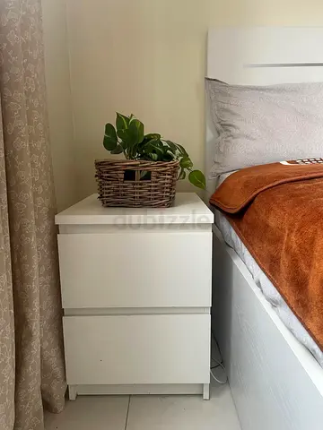 Moving out Sale! White 2-drawer bedside side table