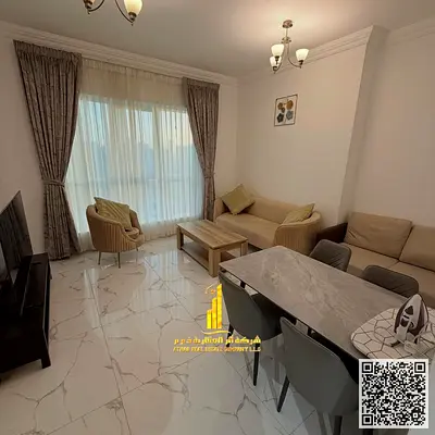 With an open view ✨ Fully furnished one-bedroom apartment for monthly rent in Ajman ✔️ Includes all bills + gym, pool and private parking