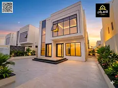 “Luxury living in Al-Haliyo 2, a villa with personal finishing, modern design, and a front garden,