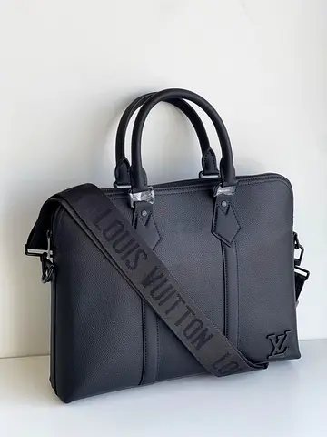 Louis vuitton mens black leather briefcase