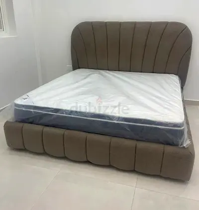 My customize upholstered bed frame with padded headboard
