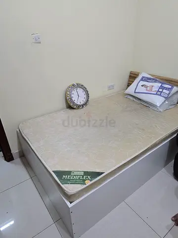 Simple and Elegant double Bed Frame with Mattress  is available in shabiya, Musaffah