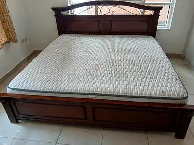 KING SIZE Solid wooden bed frame with mattress
