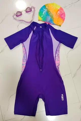 Girls Swim wear, cap, goggles