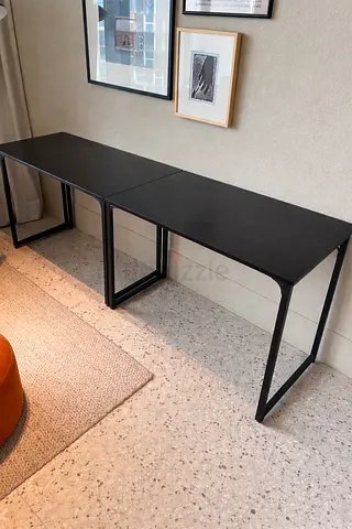 2 Black Tables – Modern Design | Metal Legs | 120x60 cm
