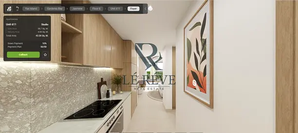 hot deal studio in yas island  gardenia bay   975 k