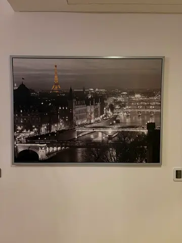 Framed black-and-white Paris wall art (Eiffel Tower)