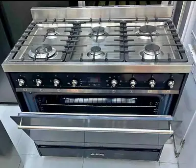 SMEG 2in1 6-Burner TOP Gass Oven Electric Cooking Range 90x60 CM Dual Fan Dual lights Oven