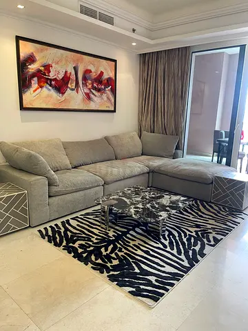 Like New L Sofa - Super Plush and Comfy with Rug and Table