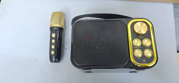 Portable Bluetooth karaoke speaker with wireless microphone - working condition