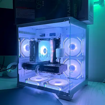 New All White RTX 5060 i5 12400F Gaming PC Rendering PC