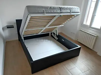 IKEA Malam Ottoman king size size 180×200cm bed with inside full storage and IKEA mattress is availa