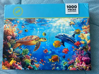 1000-piece Ocean Life Jigsaw Puzzle (Sea Turtle  Dolphin)