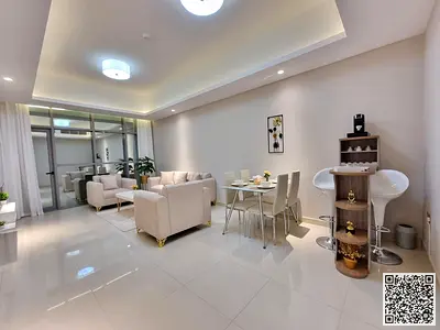 💥 شقة غرفتين و صالة مفروشة للإيجار الشهري في عجمان - الراشدية - أبراج غلفا✔️ شامل الفواتير و الإنترنت ⚡📶 جيم , مسبح , باركنج