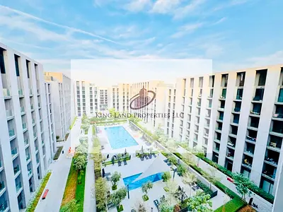 Brand new studio with balcony with pool view Tiraz for rent Aljada Sharjah
