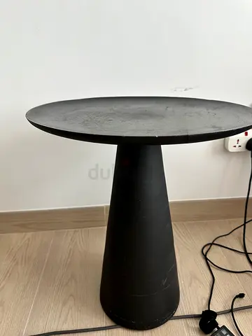 My black round pedestal side table — sturdy used condition