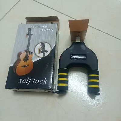 My Guitar Wall Hanger - Self-lock, Foam-Padded, Wooden Base