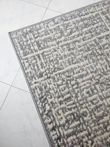 Grey and Cream Abstract Area Rug