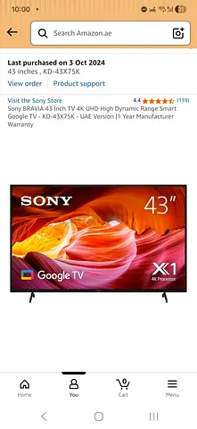 Sony BRAVIA 43-inch 4K UHD Google TV (KD-43X75K)