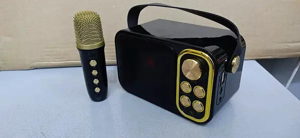 Portable Bluetooth karaoke speaker with wireless microphone - working condition