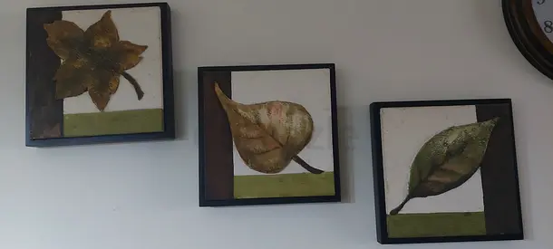 Set of Three Leaf Wall Art Decor