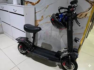 Electric Scooter for Sale. With safety reflector Reflective Vest and helmet.