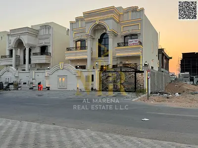 Luxury villa for sale in Al Helio 2 - Elegant design featuring 6 spacious bedrooms and ultra-luxurious finishes in a strategic location in Ajman 🏡✨