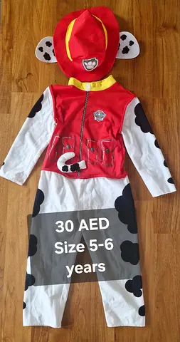 Selling Paw Patrol Marshall costume (Size 5-6) - 30 AED