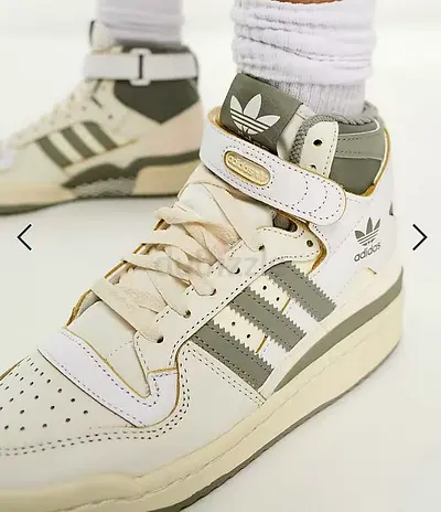 Adidas Originals Forum 84 Hi trainers in off white and grey