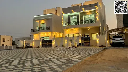 Luxury villa for sale in Al Helio 2 - Elegant design featuring 5 spacious bedrooms and ultra-luxurious finishes in a strategic location in Ajman 🏡✨
