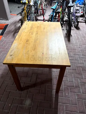 Solid Wood Rectangular Dining Table - Good Condition- take free